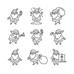 Vector Christmas characters icon set