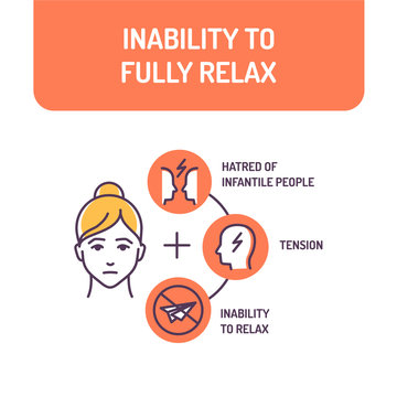 Inability to fully relax color line icon. Stress state. Unability to feel rested. Pictogram for web page, mobile app, promo. UI UX GUI design element. Editable stroke