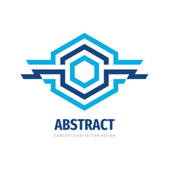 Hexagon business logo template design. Technology concept sign. 