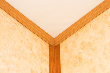 Gluing of plastic panels.Repair of the bathroom.Gluing skirting boards and corners.