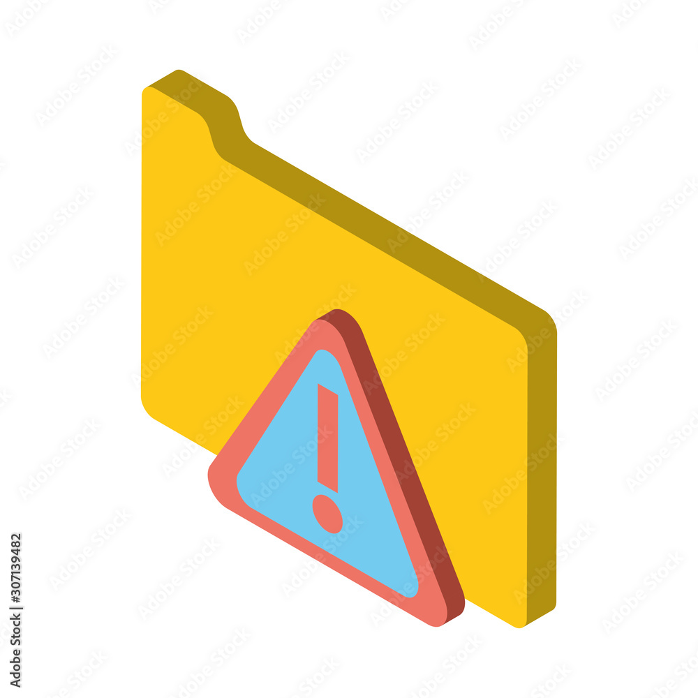 Aufkleber folder file document with alert symbol