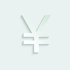 paper Yen  icon. Yen  sign. vector