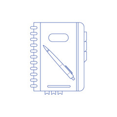 Diary, planner or notebook vector illustration in flat style. Concept of line icon