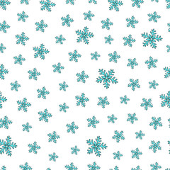 seamless pattern snowflakes colored background illustration wallpaper new year winter vector doodle