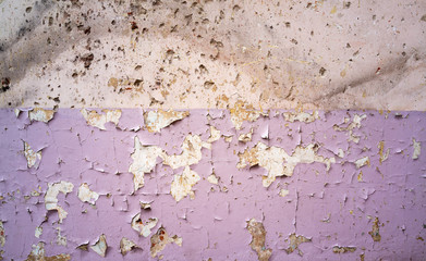 cracked and peeling paint and grunge old wall with texture