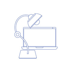 Working time. Over time flat icon. Concept of line icon