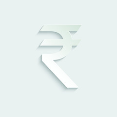paper Indian Rupee icon. Indian Rupee sign. vector