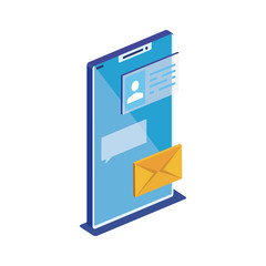 Smartphone design, Digital technology communication social media internet and web theme Vector illustration