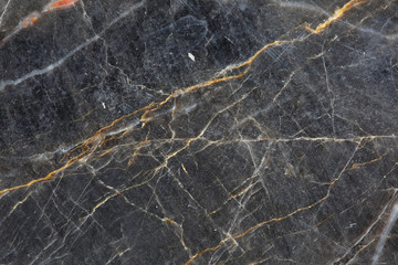 White and yellow patterned natural detailed structure of dark gray marble (Russia Gold) texture for interior or product design, abstract background.