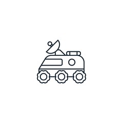 moon rover creative icon. line illustration. From Space Exploration icons collection. Isolated moon rover sign on white background