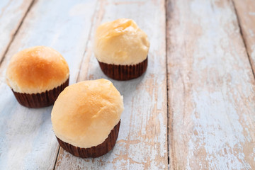 Cupcakes on a wooden table