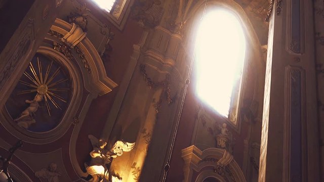 Shooting of the Catholic Cathedral. Lviv, Ukraine.