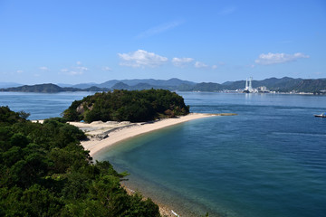 Obraz premium Landscape of Ohkunoshima in Hiroshima Prefecture. Seto Inland Sea