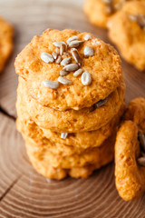 Carrot Vegan Cookies. Natural sprouting homemade food.