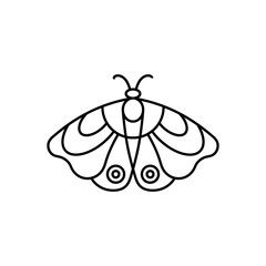 Moth icon Outlines in a minimalist style. Vector Linear Insect Logos for beauty salons, manicure, massage, Spa, tattoo and hand made masters.