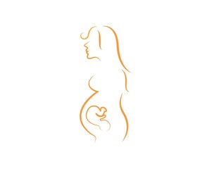 beauty pregnant women vector icon