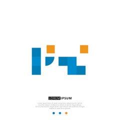 PZ P Z Logo Monogram with Blue and yellow Colors. modern letter logo design
