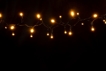 Christmas background with lights and free text space.