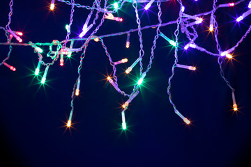 Christmas background with lights and free text space.