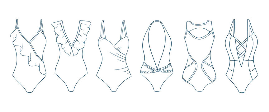 HOW TO DRAW BATHING SUITS Step by Step Drawing Tutorial Draw a bikini and  a one piece bathing suit  YouTube