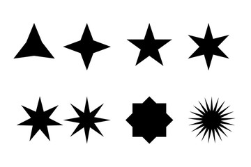 set of stars isolated white background