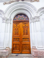 Obraz premium Door of one of the old churches in Cuenca