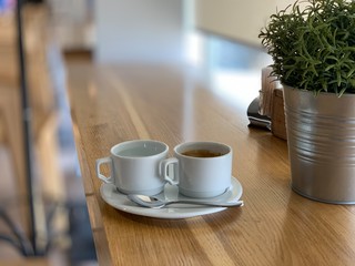 cup of coffee on table