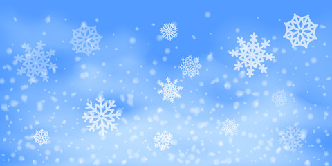 Snowflakes, snowfall.