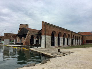 Historic military installation in the arsenal of Venice