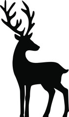 Rein deer silhouette black shape christmas