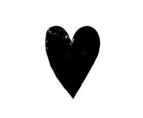 Silhouette heart logo symbol. Hand-drawn sign for wedding, date, birthday, Valentine s day. Flat vector design isolated on a white background