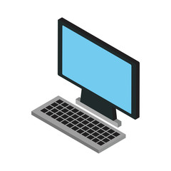 computer desktop display with keyboard