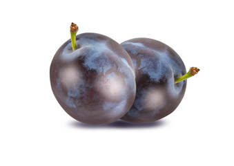 Plum isolated on white background with clipping path