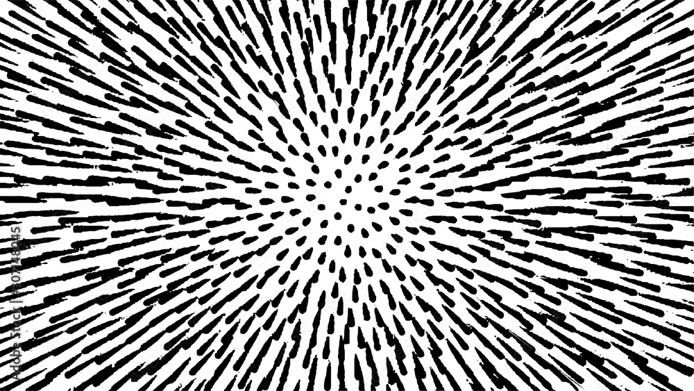 Poster circular starburst explosion texture. distressed uneven grunge background. abstract vector illustrat