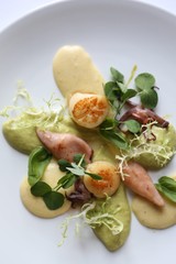 baked squid, scallops and octopus