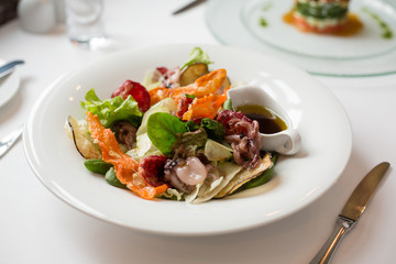 salad in a restaurant