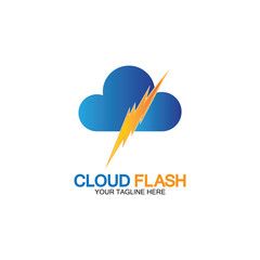 Cloud flash vector logo icon design template-vector