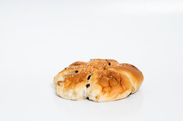 Walnut bread isolated on white background