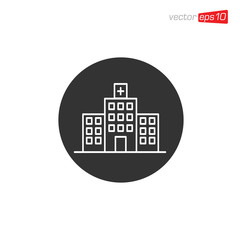 Hospital or Clinic Icon Design Vector