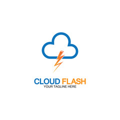 Cloud flash vector logo icon design template-vector