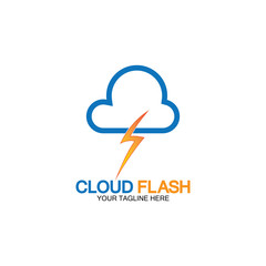 Cloud flash vector logo icon design template-vector