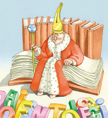 writer allegory of love for books pencil draw
