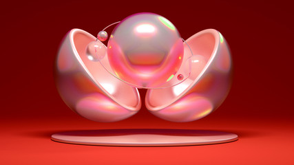 Elegant minimalism geometry background. 3d illustration, 3d rendering.