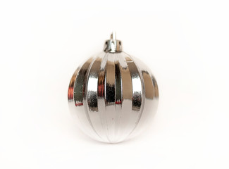 New Year, Christmas balls bauble, winter decoration balls on a white background
