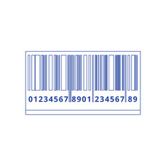 Bar code icon vector with numbers and pattern of parallel lines.vector design. Concept of line icon