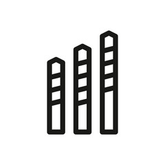 Drill bits isolated vector icon. Power tools outline icons.