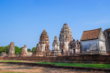 ancient ruins of Wat Phra Sri Rattana Mahathat, pagoda of archaeological site in Lop Buri Province, Thailand