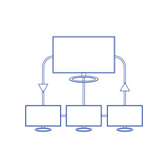 Local, lan, connection, sync, computer Flat Color Icon Vector. Concept of line icon