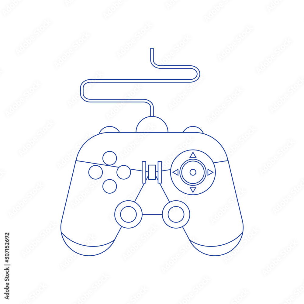Poster game controller icon. logo element illustration.game controller design. concept of line icon