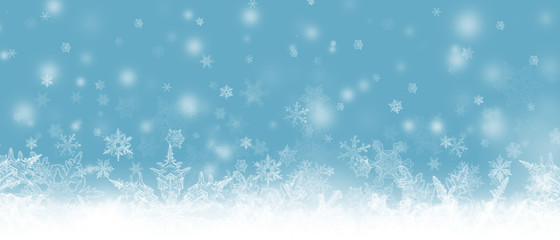 Naklejka na ściany i meble Christmas banner with snowflakes. snowfall.